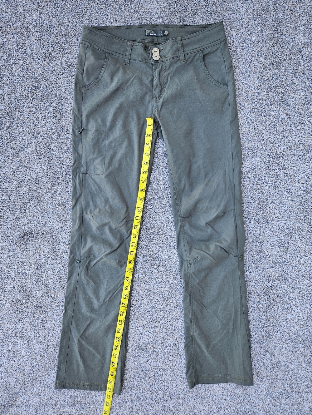 Prana Halle Pant Olive Green Hiking Convertible Pants Outdoor Womens Size 4 Tall - Picture 8 of 16